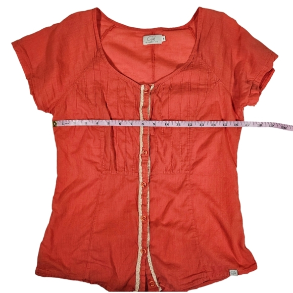 Go Silk Button Down Cotton Shirt, Red, Small - Picture 8 of 10